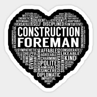 Construction Foreman Heart Sticker